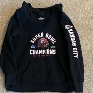 Fanatics Black Kansas City Chiefs Champions Hoodie; Women’s size medium